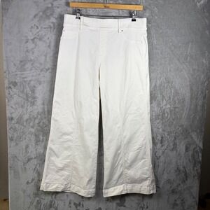 SPANX Women's Seamed Front Wide Leg Pull On Jeans Shapewear Pants Ecru Size 2X